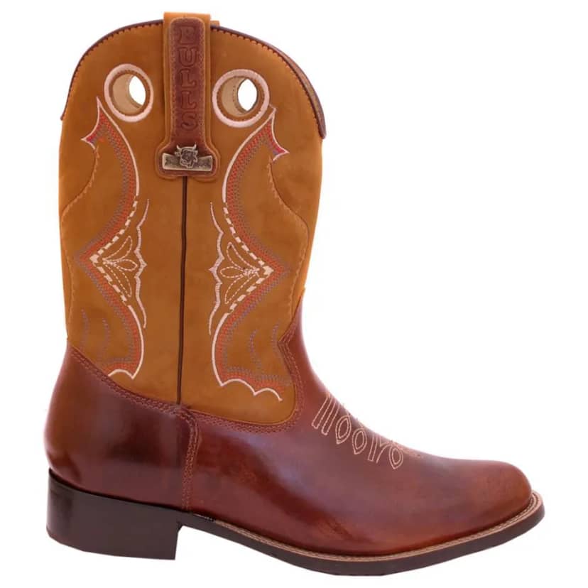 Bota Bulls para Montaria em Couro Liso e Cano Nobuck