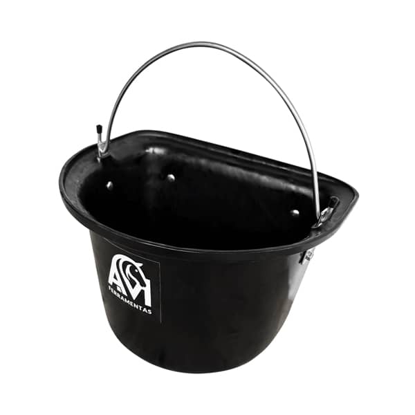 Cocho para Cavalo 15L com Alça e Ganchos Inox